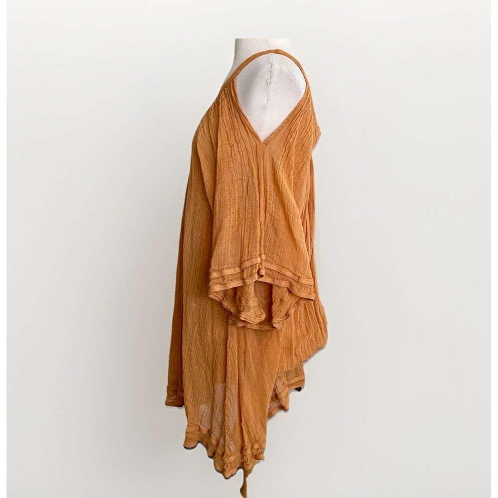 Talisman Australia Women’s Sz S Santiago Tumeric Gold Gauzy Dress Hippie Fairy - Picture 2 of 9